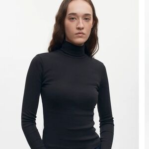 Black Turtleneck Long Sleeve Top